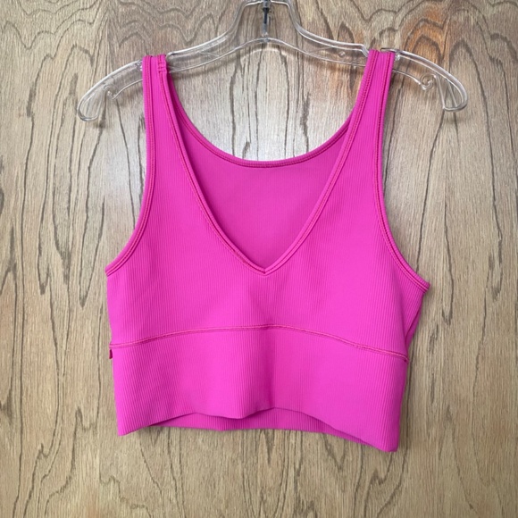 NWT Lululemon Power Pivot Tank Top *Rib SONIC PINK (sz 10) - Picture 4 of 5
